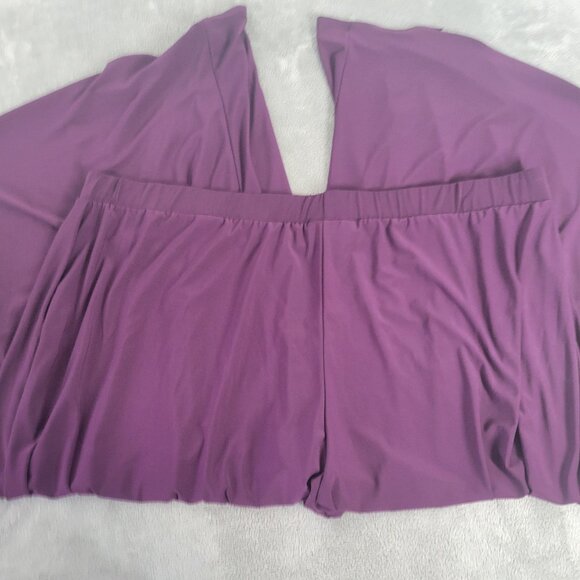 Serengeti Womens Pants 2X Plus Palazzo Wide Leg Crop Purple Comfy Flowy PUR38E - Picture 5 of 8